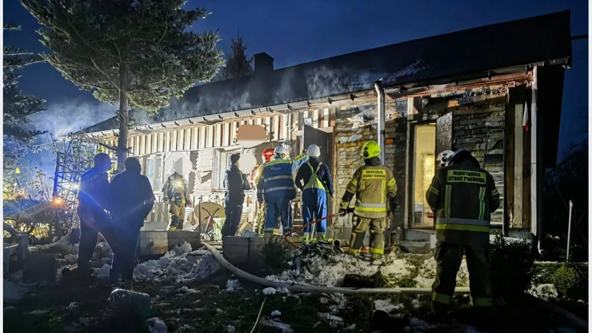 Pożar budynku w Rupniowie/fot.: OSP Łososina Górna