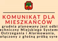 Głośna próba Miejskiego Systemu Ostrzegania i Alarmowania – komunikat dla mieszkańców - zdjęcie główne