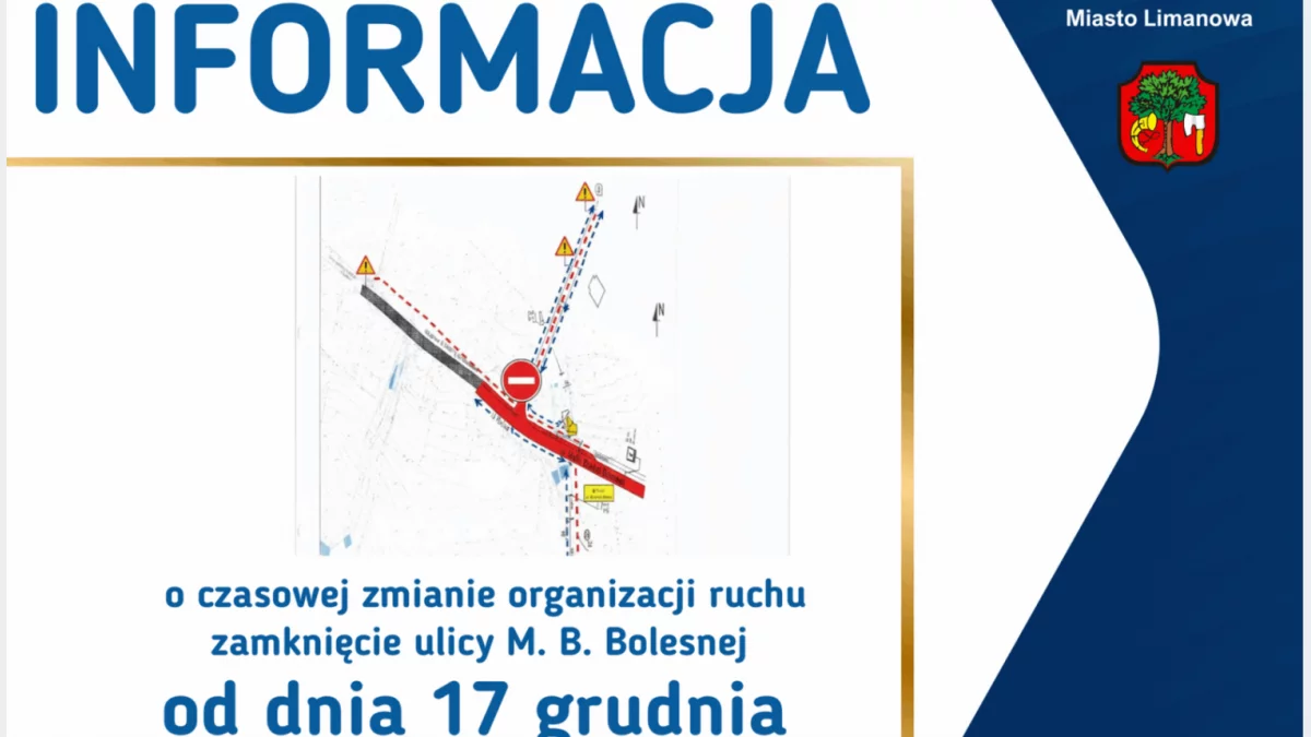 Edit! Zmiana organizacji ruchu w Limanowej! 