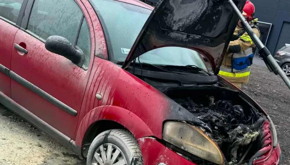 Pożar auta - szybka reakcja świadków ograniczyła zniszczenia - zdjęcie 1
