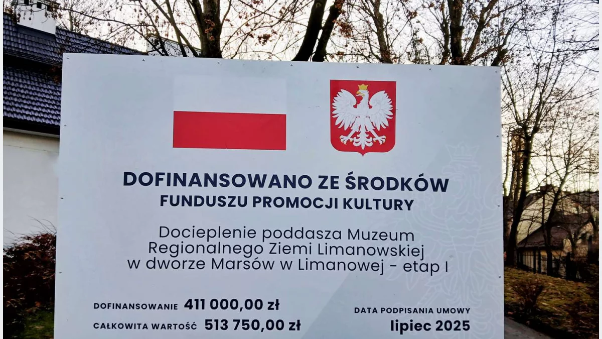 Zakończyły się prace związane z dociepleniem poddasza limanowskiego Muzeum
