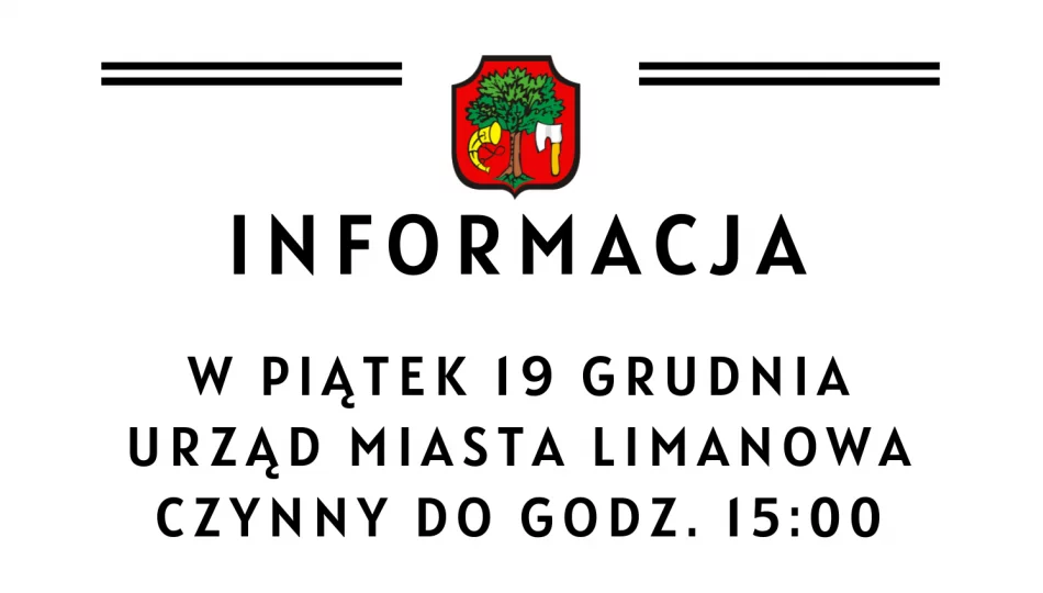 19 grudnia Urząd Miasta czynny do godz.15:00 - zdjęcie 1