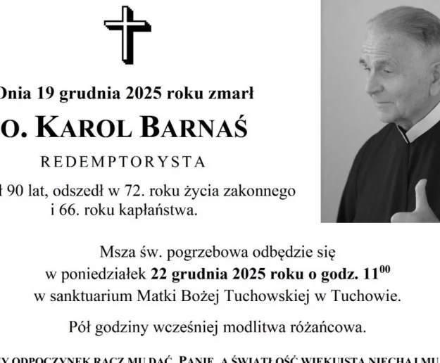 Zmarł o. Karol Barnaś CSsR, redemptorysta - zdjęcie główne
