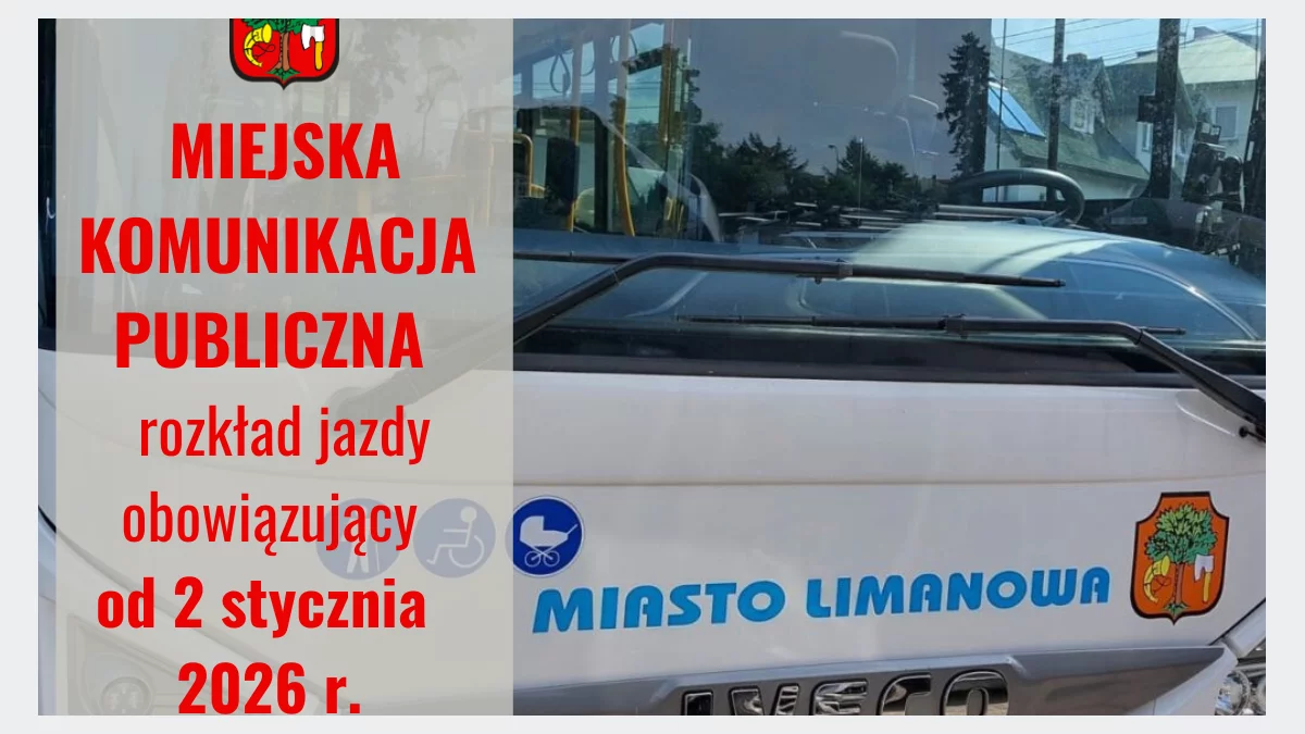 Zmiana rozkładu jazdy komunikacji miejskiej od 2 stycznia 2026 r.