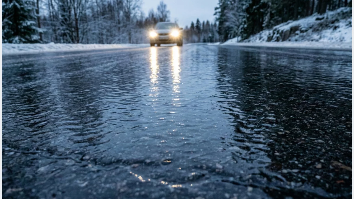Szklanka na drogach. IMGW ostrzega: marznące opady w Małopolsce