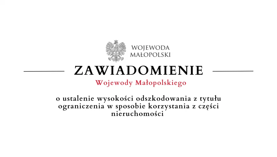 Zawiadomienie Wojewody Małopolskiego o ustaleniu odszkodowania 2 - 7.01 - zdjęcie 1