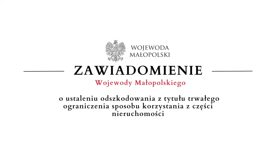 Zawiadomienie Wojewody Małopolskiego o ustaleniu odszkodowania 2 - 8.01 - zdjęcie 1