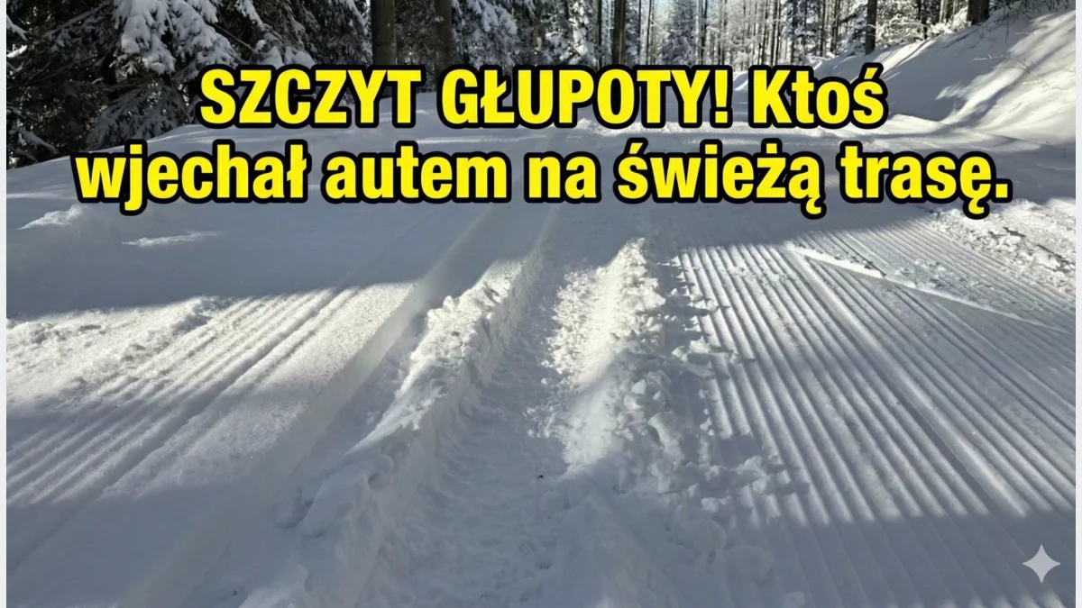 Trasy na Mogielicy zniszczone przez auto – ratrak ich nie naprawi