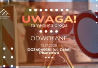 ODOWŁANE - czasowe zamknięcie drogi w Pisarzowej (ul. Dział) - 12.01 - zdjęcie główne