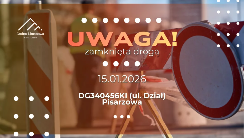 Czasowo zamknięta droga w Pisarzowej (ul. Dział) dnia 15.01 - zdjęcie 1