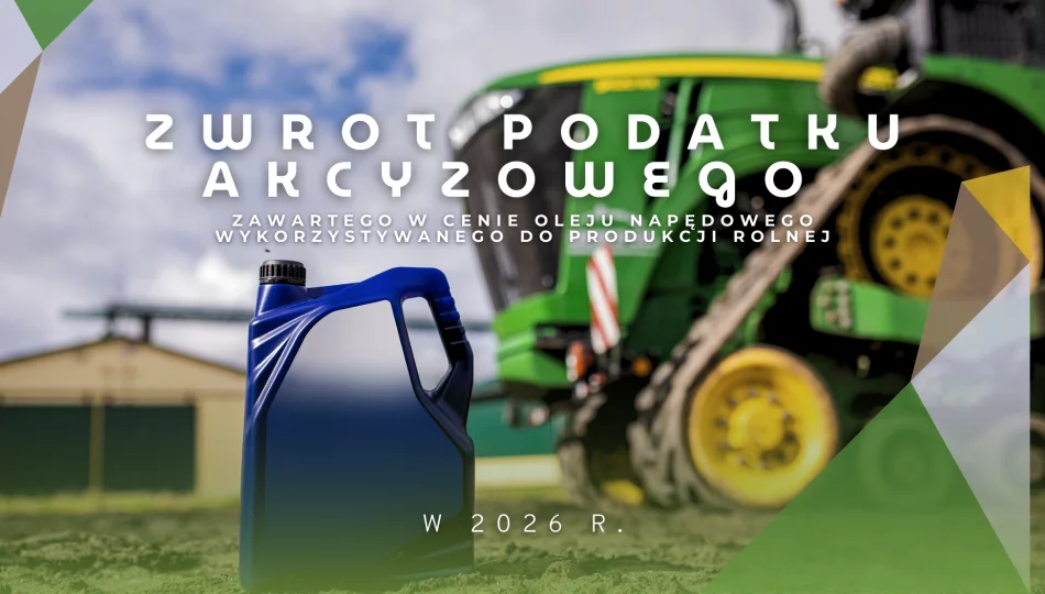 Zwrot podatku akcyzowego wykorzystywanego do produkcji rolnej w roku 2026 - zdjęcie 1