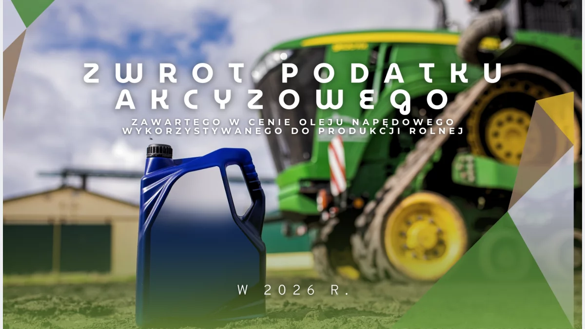 Zwrot podatku akcyzowego wykorzystywanego do produkcji rolnej w roku 2026