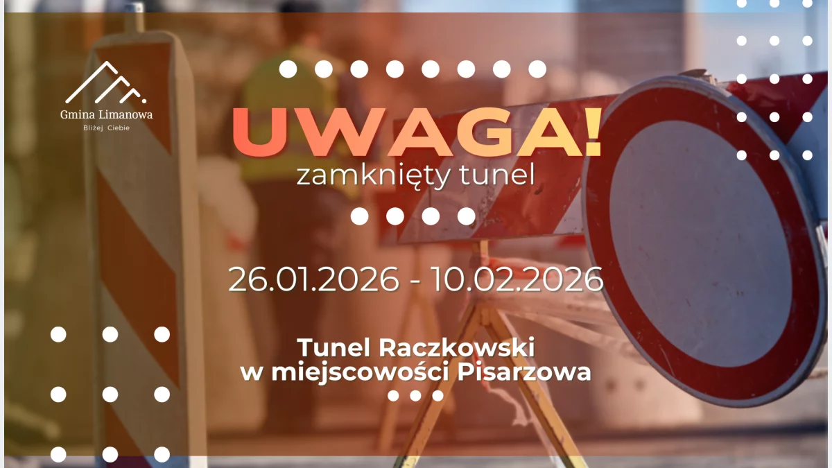 Zamknięcie tunelu Raczkowski od dnia 26.01.2026