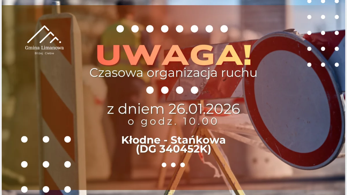 Czasowa organizacja ruchu ma drodze Kłodne - Stańkowa z dniem 26.01