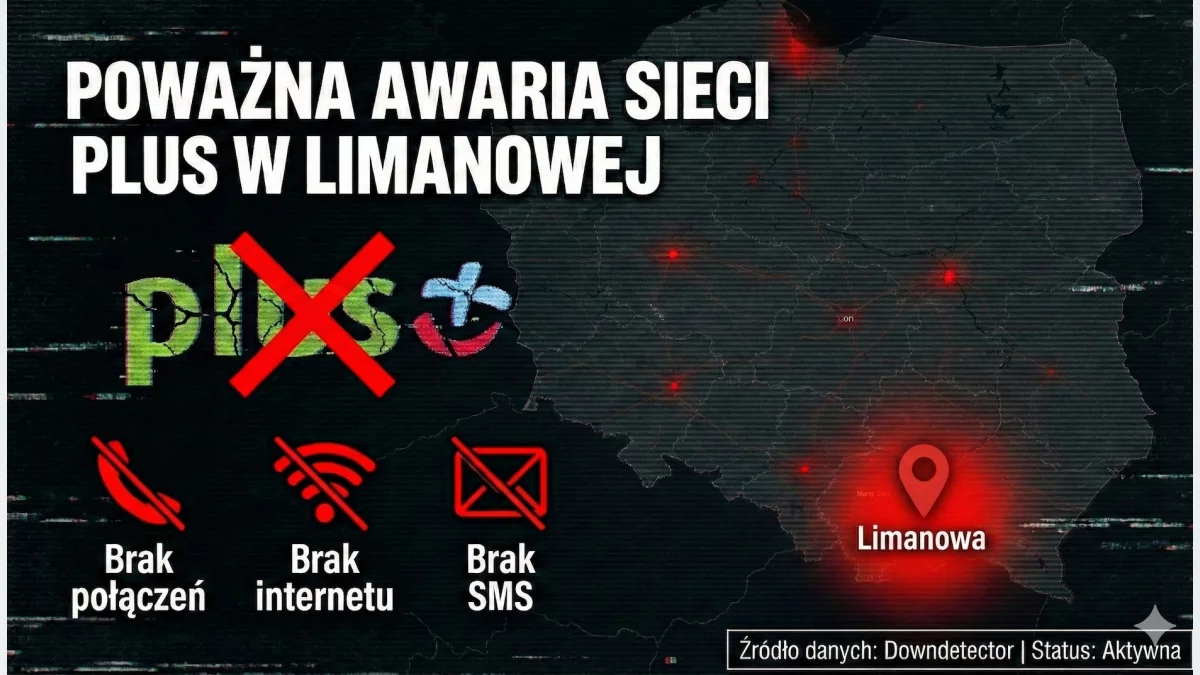 Telefony zamilkły, internet nie działa. Poważna awaria sieci Plus w Limanowej