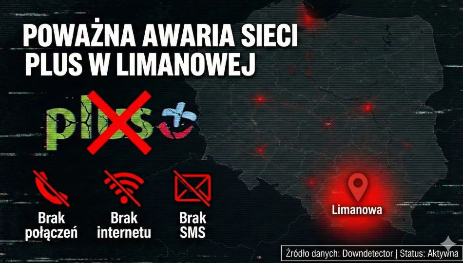 Telefony zamilkły, internet nie działa. Poważna awaria sieci Plus w Limanowej - zdjęcie 1