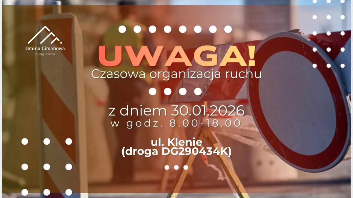 Czasowa organizacja ruchu na drodze DG290434K (ul. Klenie) dnia 30.01