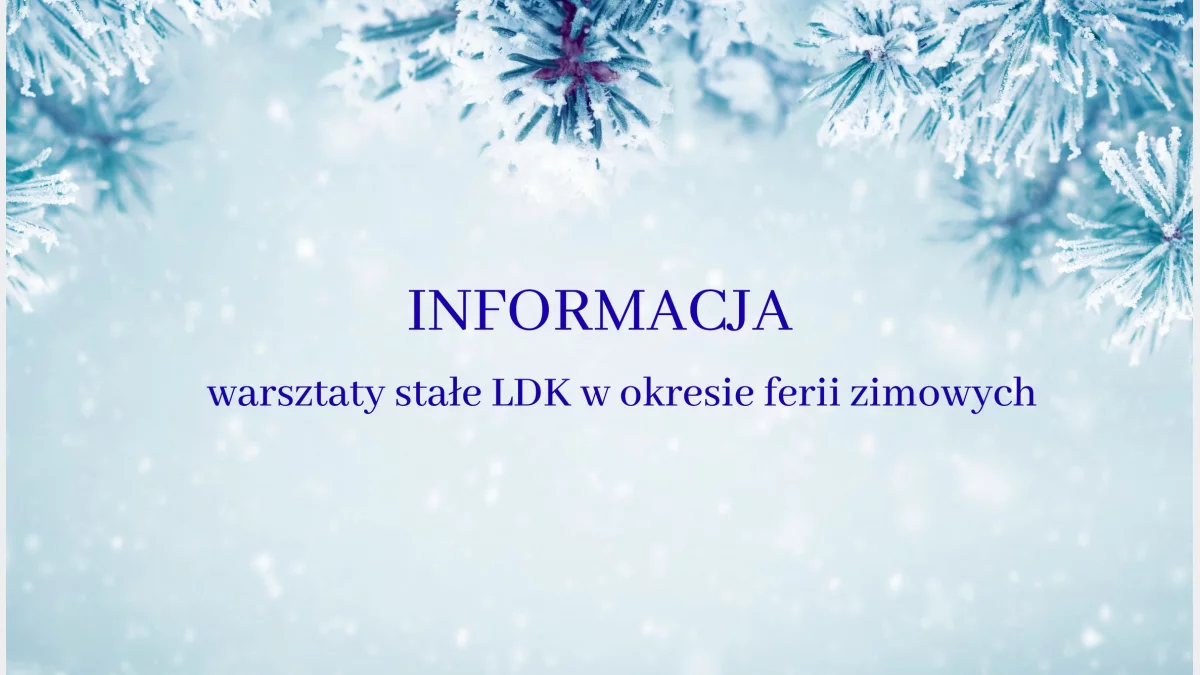 Zajęcia stałe w okresie ferii zimowych - informacja