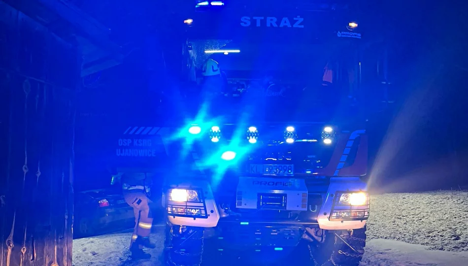 Pożar auta - ogień pojawił się w komorze silnika - zdjęcie 1