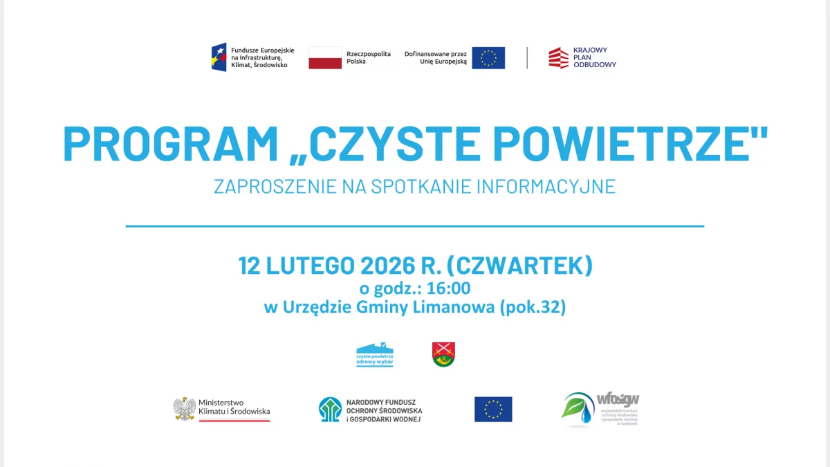 Zaproszenie na spotkanie informacyjne – Program „Czyste Powietrze"