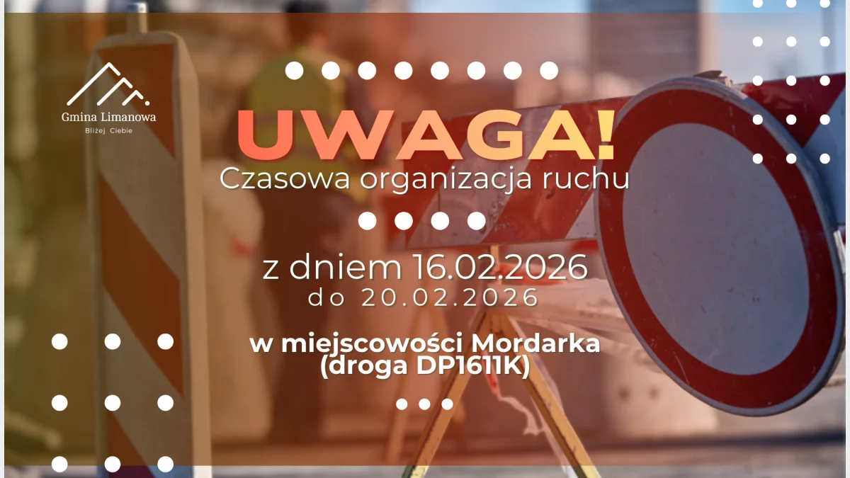 Czasowa organizacja ruchu na drodze powiatowej Cieniawa – Mordarka w miejscowości Mordarka