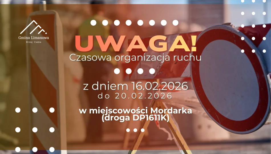 Czasowa organizacja ruchu na drodze powiatowej Cieniawa – Mordarka w miejscowości Mordarka - zdjęcie 1
