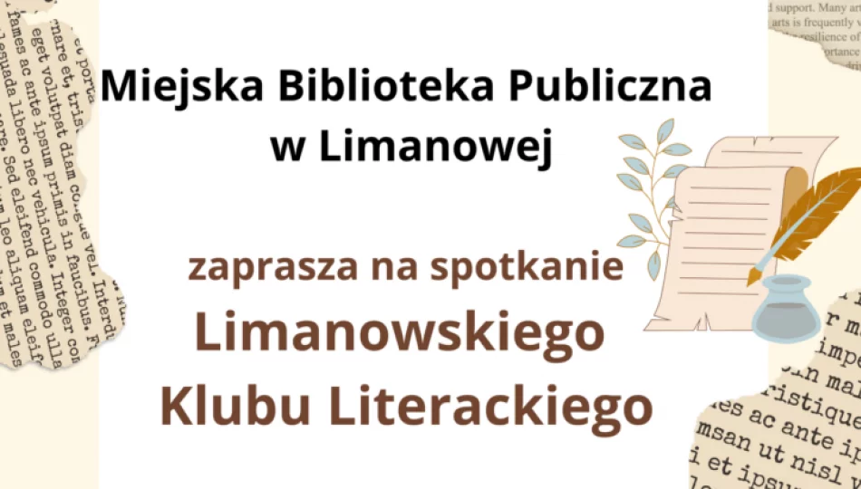  24 lutego odbędzie się spotkanie Limanowskiego Klubu Literackiego - zdjęcie 1