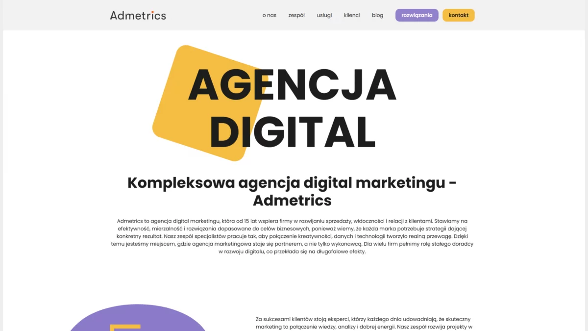 Agencja digital marketingu Admetrics