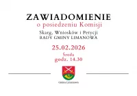Zawiadomienie o posiedzeniu Komisji Rady Gminy Limanowa - 25.02 - zdjęcie główne