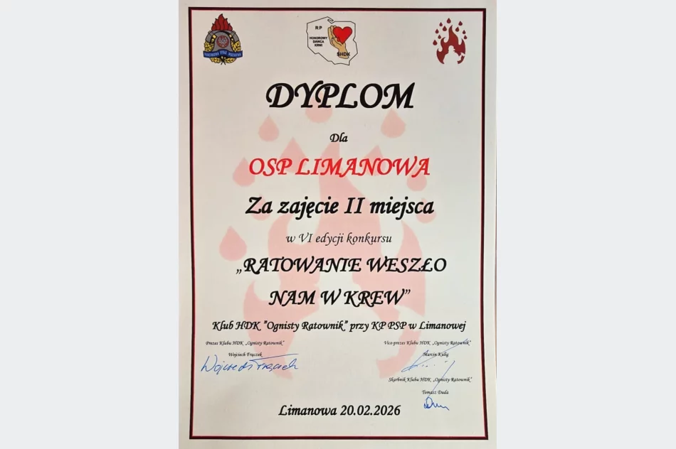 Podsumowano VI edycję akcji „Ratowanie weszło nam w krew” – OSP Limanowa nagrodzona za zajęcie II miejsca w powiecie - zdjęcie 6
