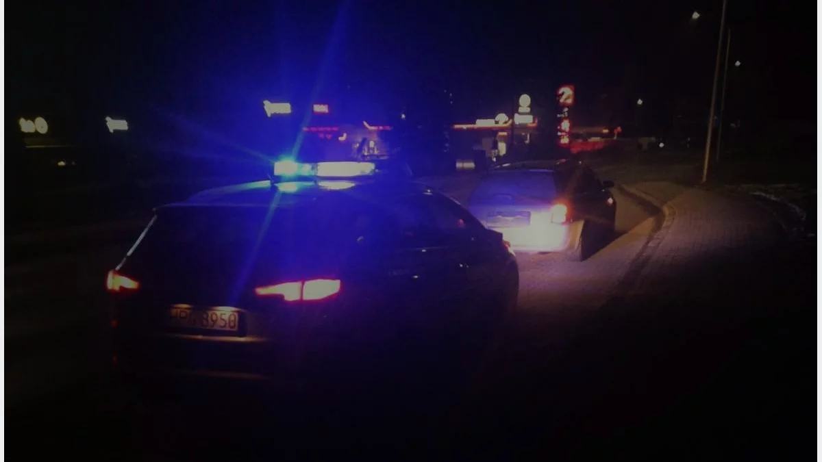 Nocna policja policji przy ul. B. Czecha w Limanowej