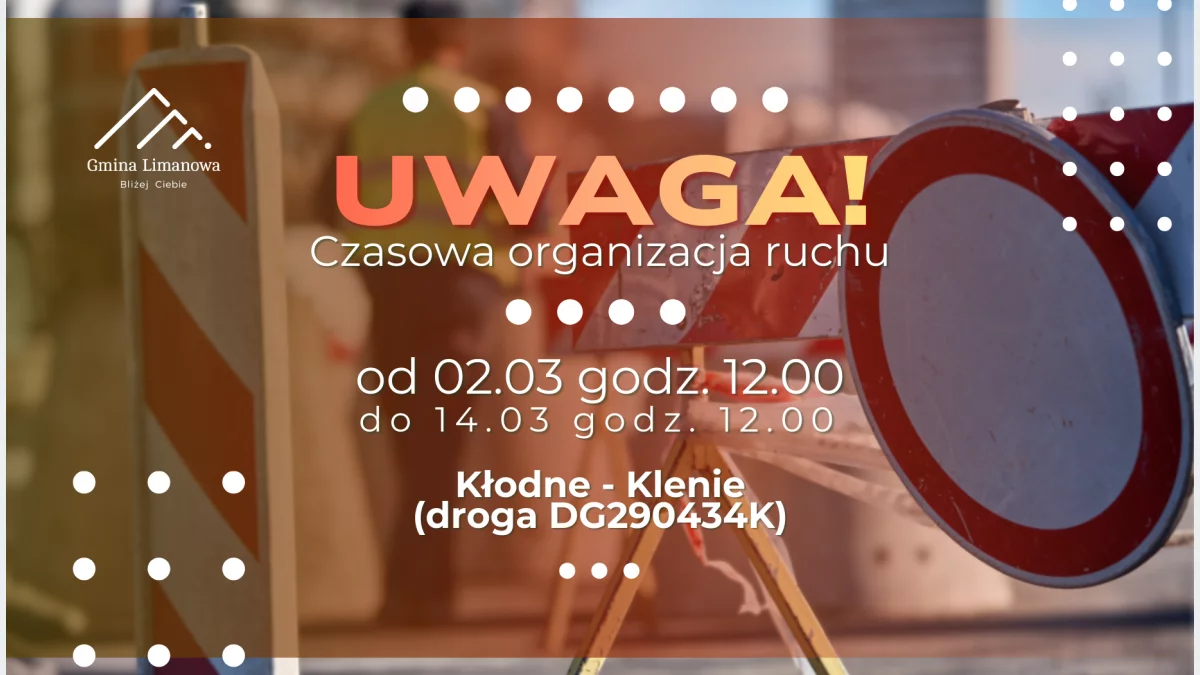 Czasowo zamknięta droga w Kłodnem od dnia 02.03