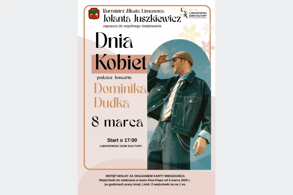 BRAK WOLNYCH MIEJSC! WYJĄTKOWY KONCERT NA DZIEŃ KOBIET! W LIMANOWEJ WYSTĄPI DOMINIK DUDEK! - zdjęcie 2