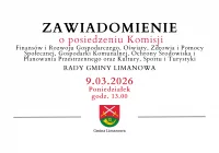 Zawiadomienie o posiedzeniu Komisji Rady Gminy Limanowa - 9.03 - zdjęcie główne