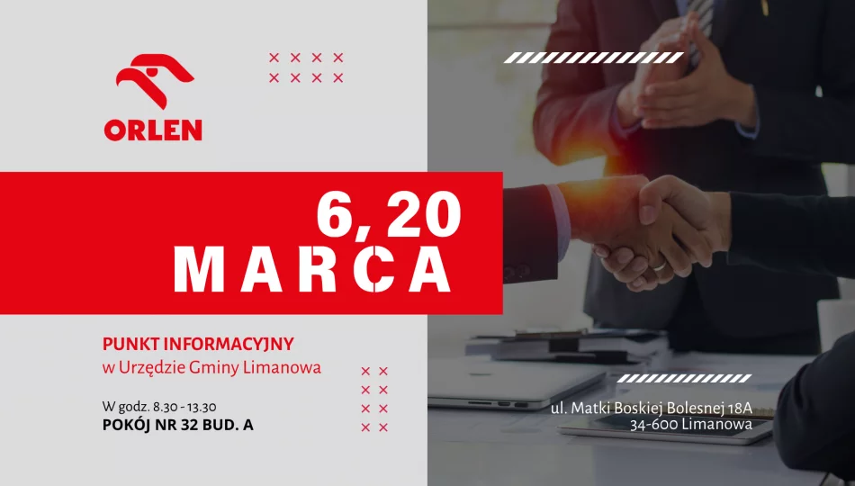 Dyżury doradcy myORLEN w Urzędzie Gminy Limanowa w MARCU - zdjęcie 1