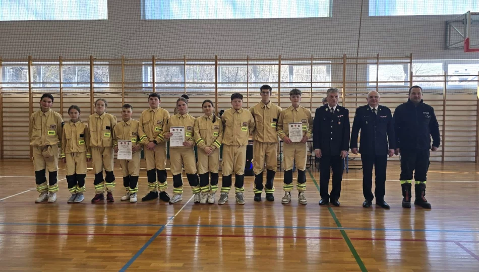 Młodzieżowa Drużyna Pożarnicza z Limanowej na II Halowych Zawodach Sportowo-Pożarniczych Powiatu Limanowskiego - zdjęcie 1