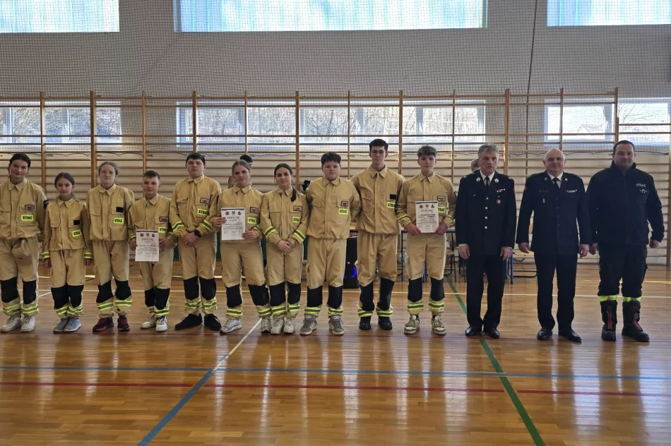 Młodzieżowa Drużyna Pożarnicza z Limanowej na II Halowych Zawodach Sportowo-Pożarniczych Powiatu Limanowskiego - zdjęcie 5