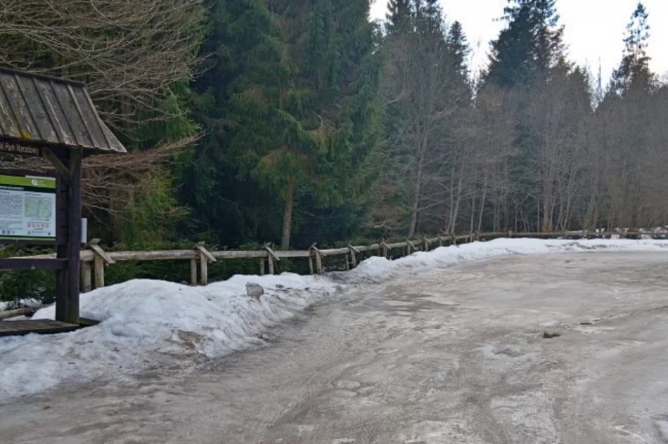 Lód, śnieg i błoto. Trudne warunki na gorczańskich szlakach - zdjęcie 3