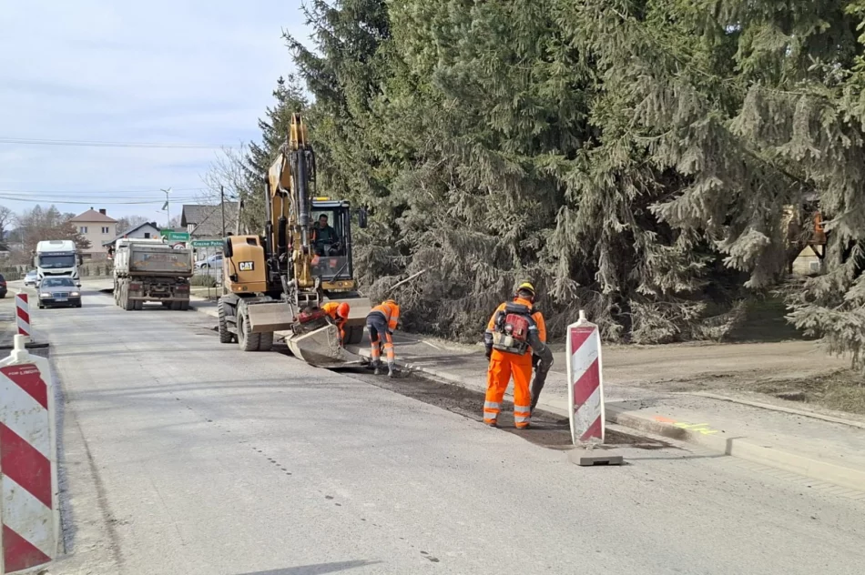Wiosenne porządki na drogach powiatu. Budimex naprawia trasę - zdjęcie 2