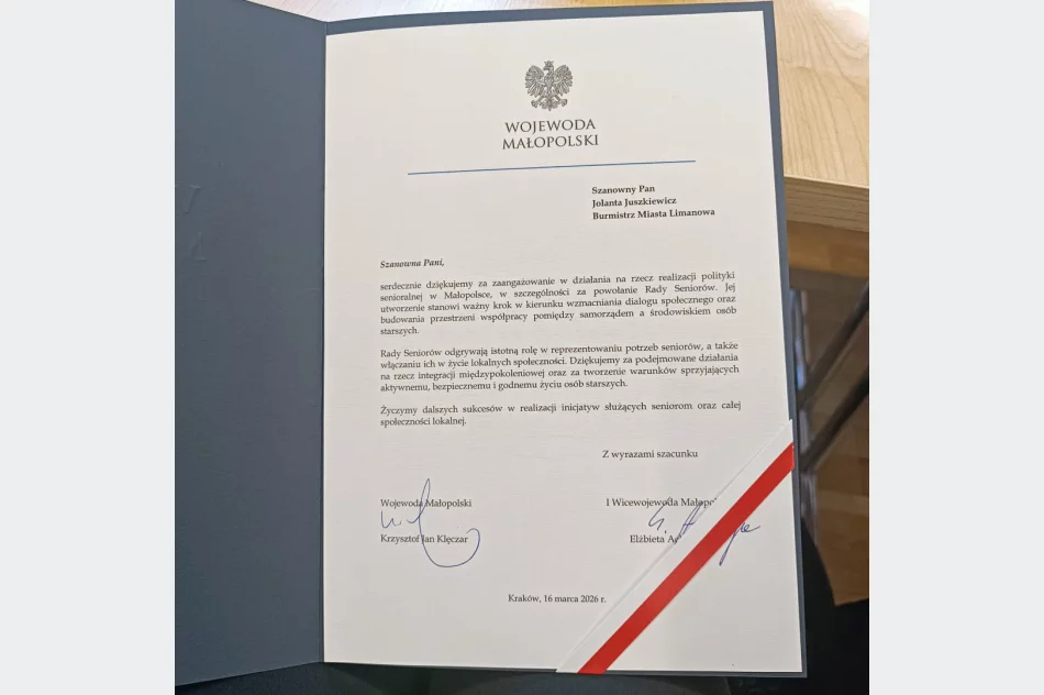 Limanowa doceniona za rozwój polityki senioralnej i działalność Rady Seniorów - zdjęcie 5