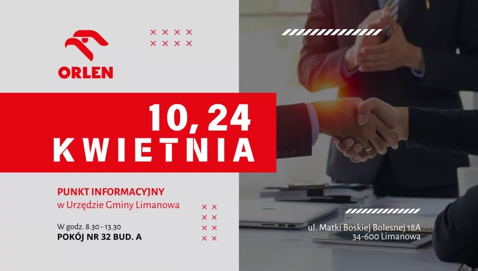 Dyżury doradcy myORLEN w Urzędzie Gminy Limanowa w KWIETNIu - zdjęcie 1