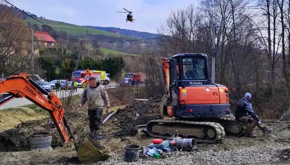 Mężczyzna przysypany ziemią - wezwano LPR - zdjęcie 1