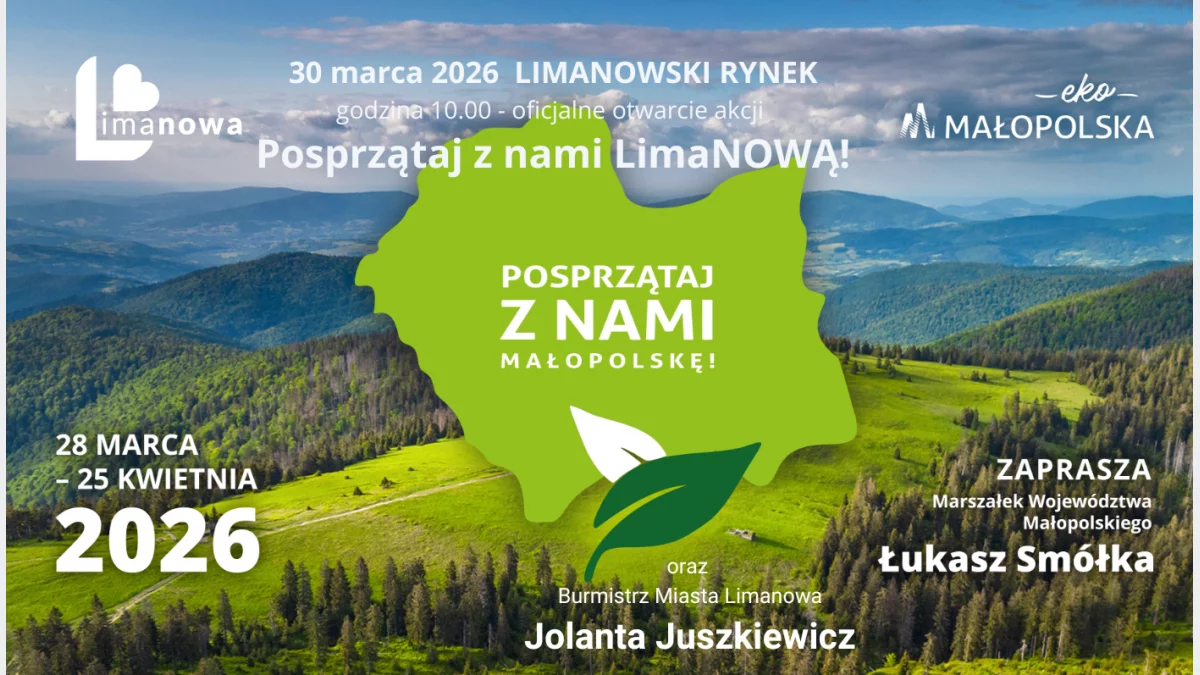 Na 30 marca zaplanowano akcję „Posprzątaj Małopolskę” w Limanowej