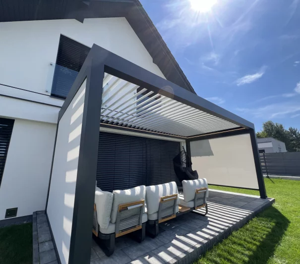 Nowoczesne pergole aluminiowe , zadaszenia tarasowe   /    Alluminio.pl - Zdjęcie główne