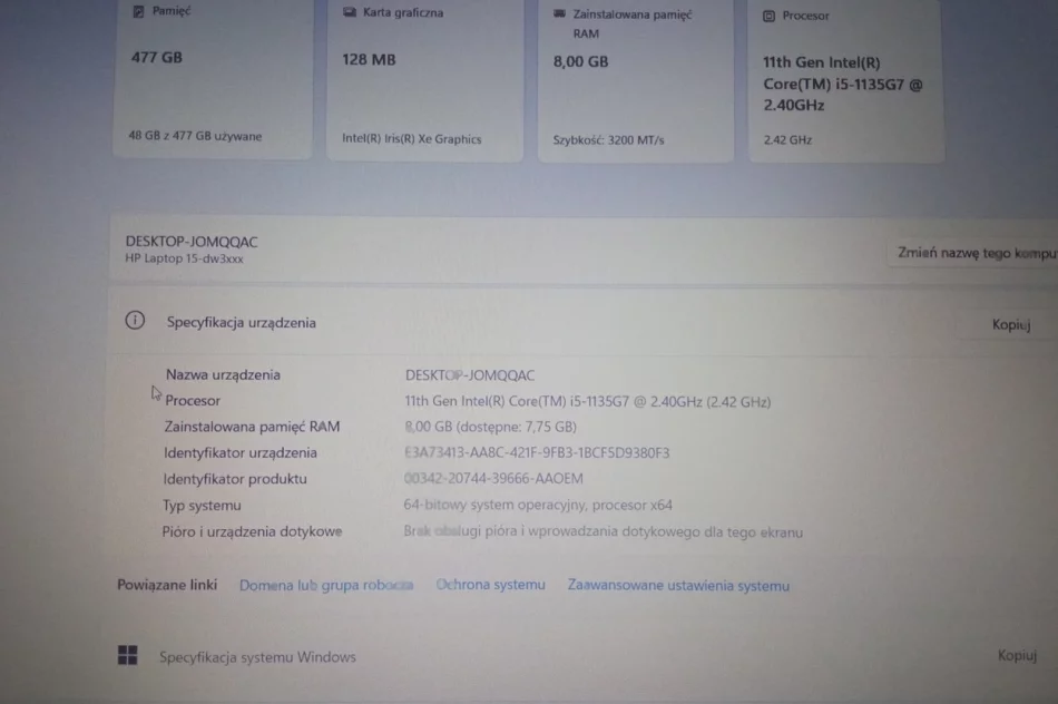 Szybki laptop HP, i5 11-gen 4-rdzeniowy, SSD 500GB 15.6" - ZADBANY. - zdjęcie 4