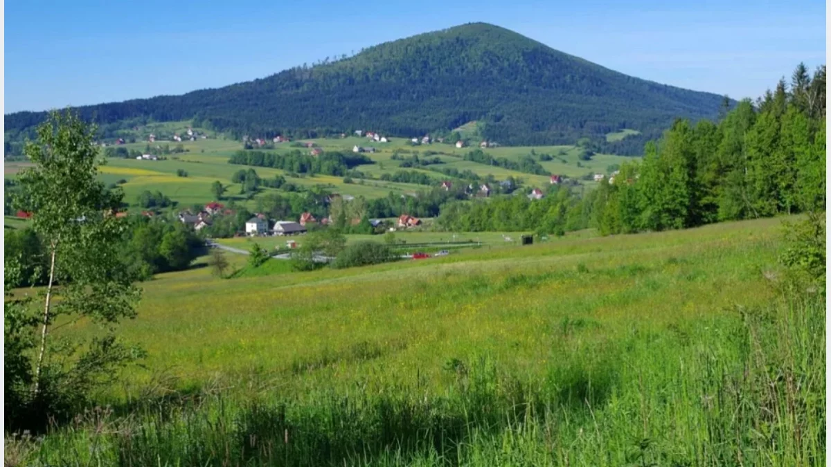 Panorama Beskidu Wyspowego z masywem góry Lubogoszcz w Mszanie Dolnej