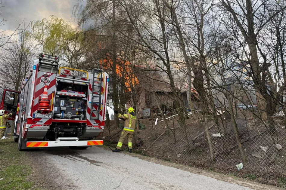 Ogień trawił dom i zabudowania. Ratowano mieszkańców oraz zwierzęta - zdjęcie 8