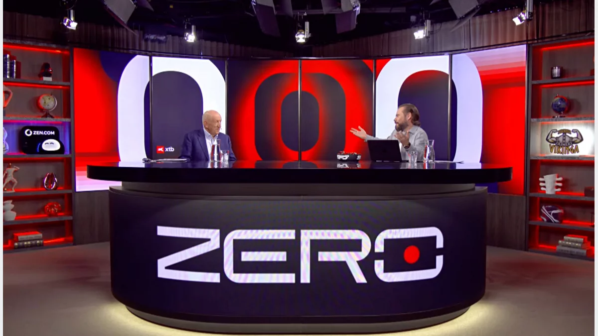 Ryszard Florek w studio programu Godzina Zero podczas rozmowy o globalnej konkurencji i problemach polskiego biznesu.