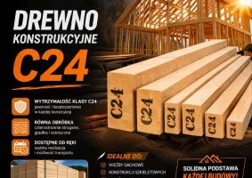 Drewno na budowę, c24, kantówki, krokwie, więźba, deski tarasowe, elewacyjne, podłogowe, boazeria, drewno konstrukcyjne - Zdjęcie główne