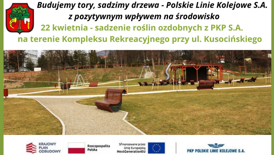 Sadzenie drzew w ramach akcji „Budujemy tory, sadzimy drzewa” w Limanowej - zdjęcie 1